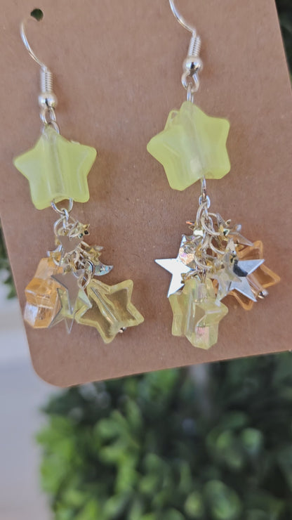 Star Dangle Waterfall Earrings