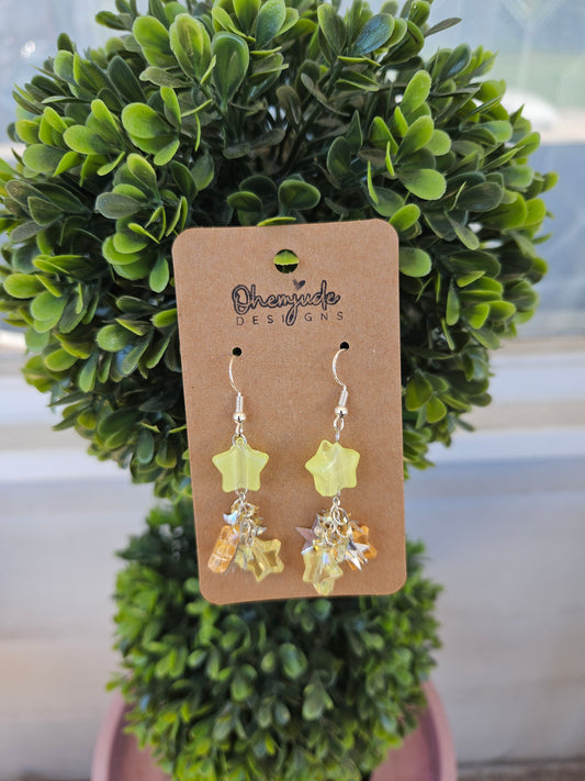Star Dangle Waterfall Earrings