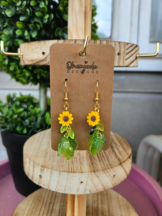 Sunflower Dangle Earrings